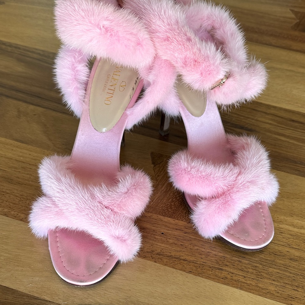 Valentino Pink Fur Heels
